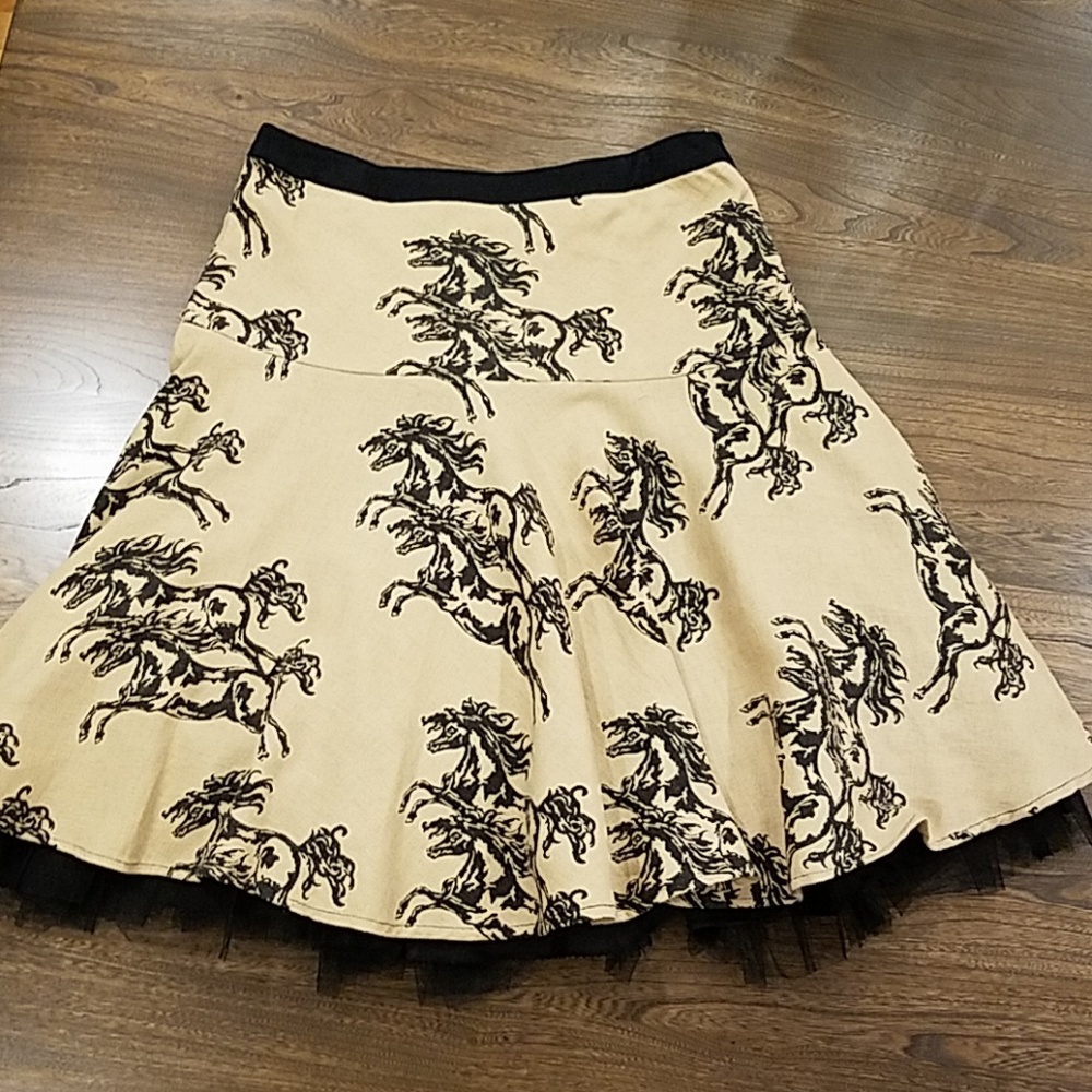 Anthropologie Odille Galloping Horse Skirt size 8